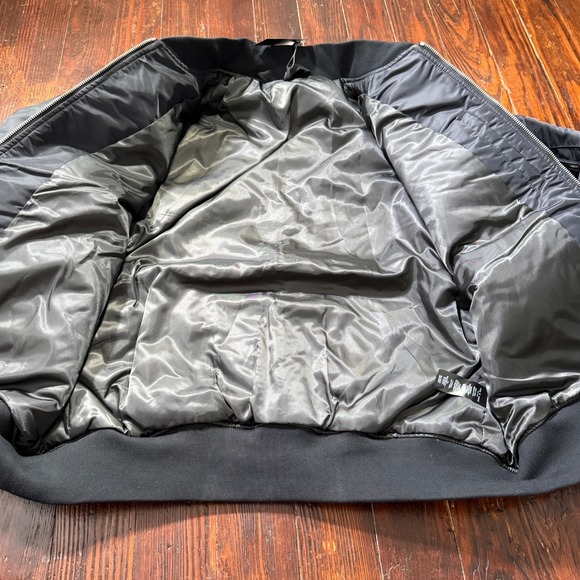 RAG & BONE Bomber Jacket Mens Large Black Zip Up Recycled Nylon Mason $598 - Picture 8 of 13
